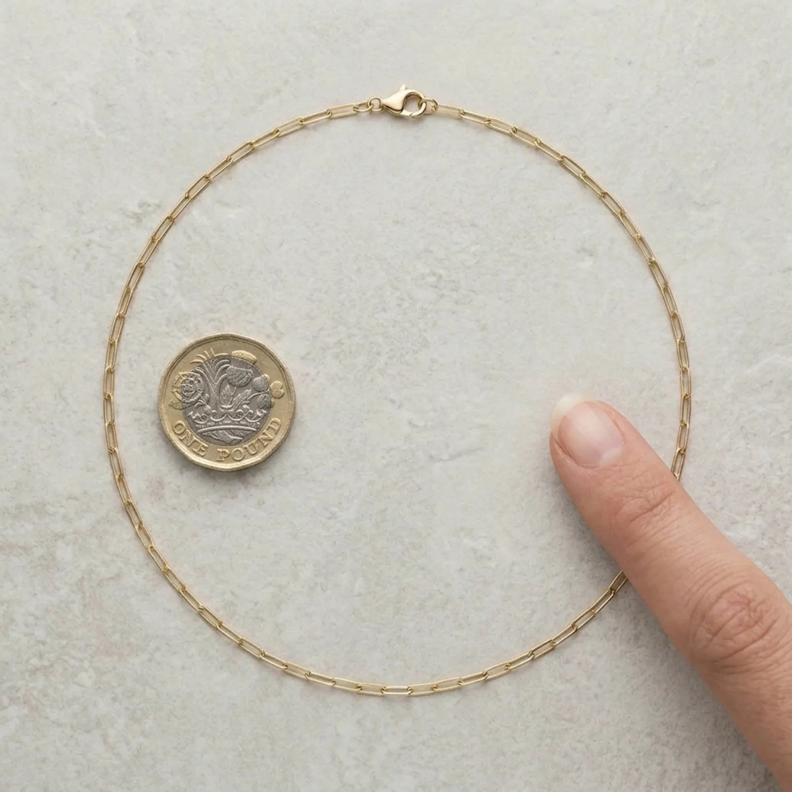 Plain Flat Belcher Necklace in 18ct Gold or Sterling Silver
