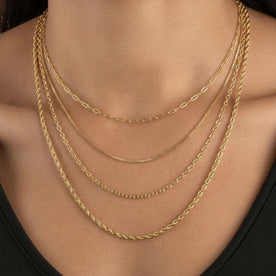 Plain Flat Belcher Necklace in 18ct Gold or Sterling Silver