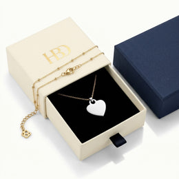Plain Heart Charm Necklace & Bracelet