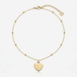 Plain Heart Charm Necklace & Bracelet