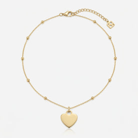 Plain Heart Charm Necklace & Bracelet