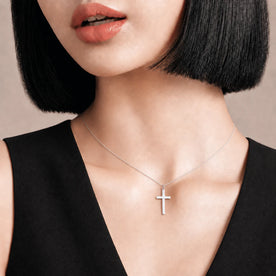 Vertical Cross Necklace in Gold, Silver & Vermeil | HBD