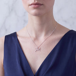Personalised Double Initial Necklace with Ampersand – Gold & Silver