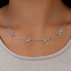 Personalised Four Name Necklace | Gold & Silver Jewellery
