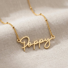 Poppy Name Necklace | 18ct Gold, Silver & Vermeil | Ready to Ship