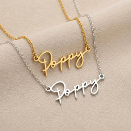 Poppy Name Necklace | 18ct Gold, Silver & Vermeil | Ready to Ship