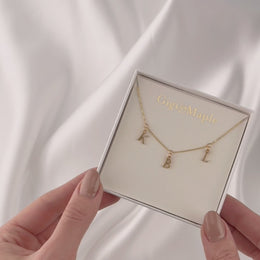 Triple Initial Necklace - 3 Letter Initials Gold or Silver Necklace