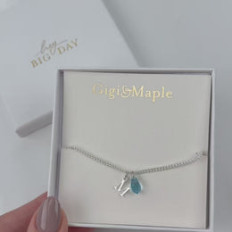 Birthstone & Single Initial Bracelet in 18K Gold or Sterling Silver