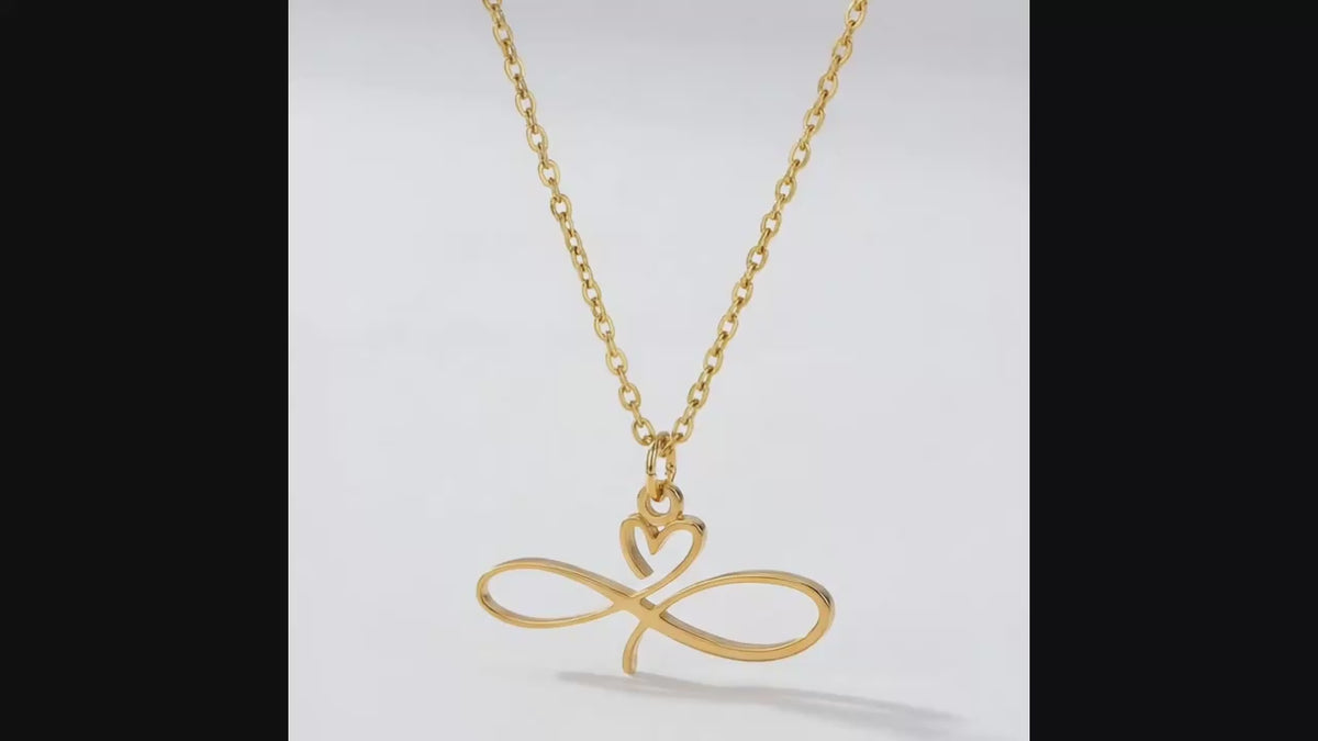 Infinity Heart Necklace - Personalised Infinity Style Necklace in Gold or Silver