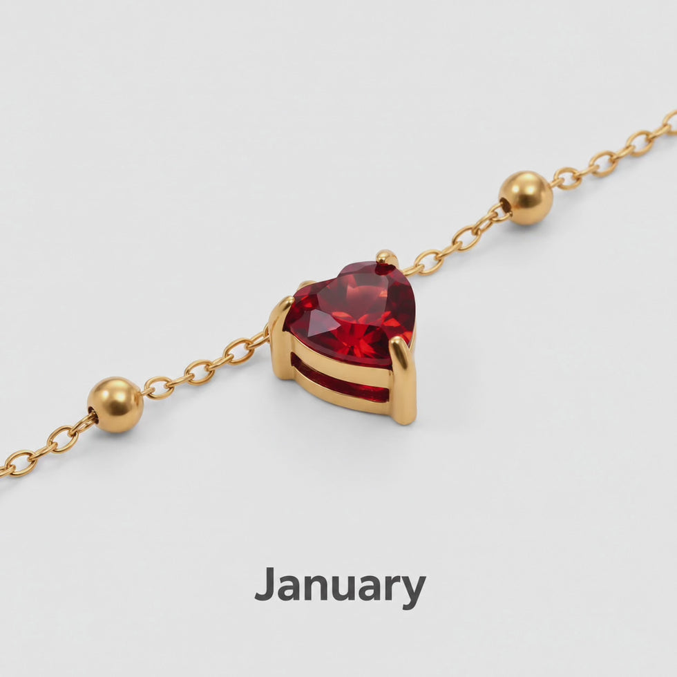 Heart Birthstone Bracelet