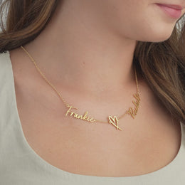 Personalised Double Name Heart Necklace | HBD Jewellery