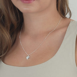Star-Set Cubic Zirconia Heart Necklace – 18ct Gold or Sterling Silver