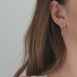 Personalised Initial Letter Drop Earrings in Gold or Silver – Custom Hoop Earrings