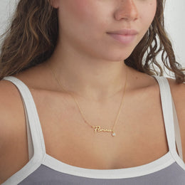 Custom Name Necklace – 9 Designs, 200+ Charms, 7 Lengths & 3 Chain Styles