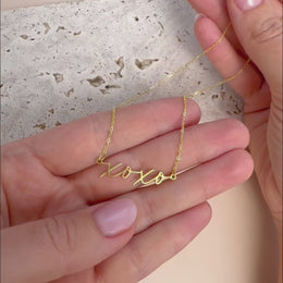 XOXO Necklace in 18ct Gold & Sterling Silver
