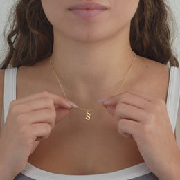 Paperclip & Single Initial Necklace Set in 18ct Gold or Sterling Silver