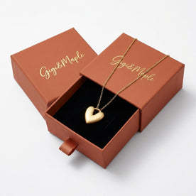 Puffy Heart Charm Necklace & Bracelet