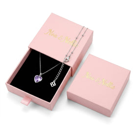 Purple Heart Charm Necklace & Bracelet