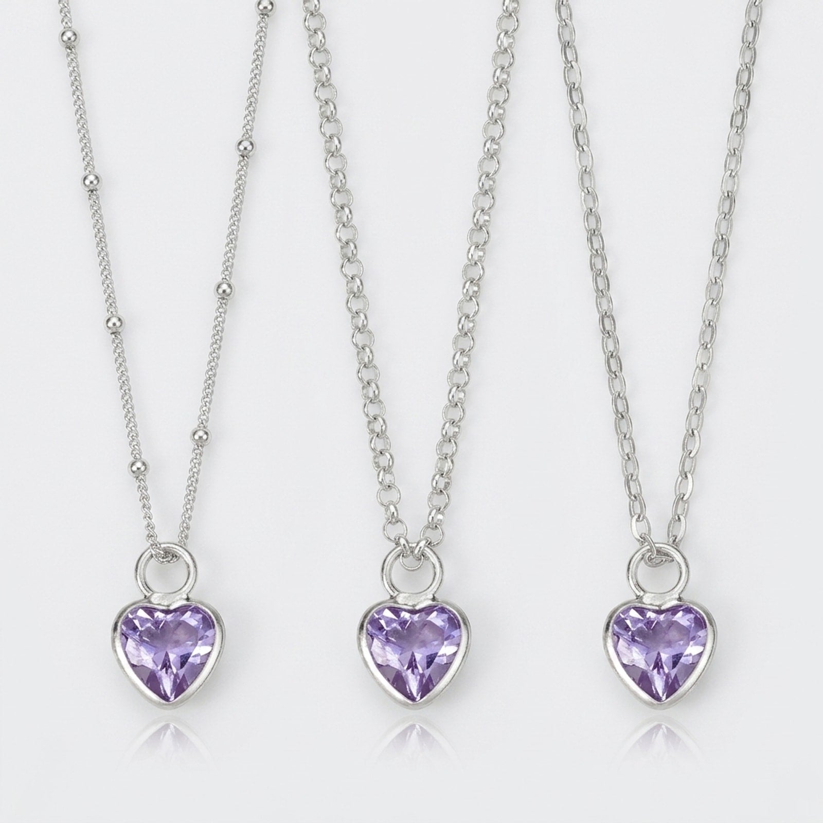 Purple Heart Charm Necklace & Bracelet