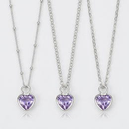 Purple Heart Charm Necklace & Bracelet