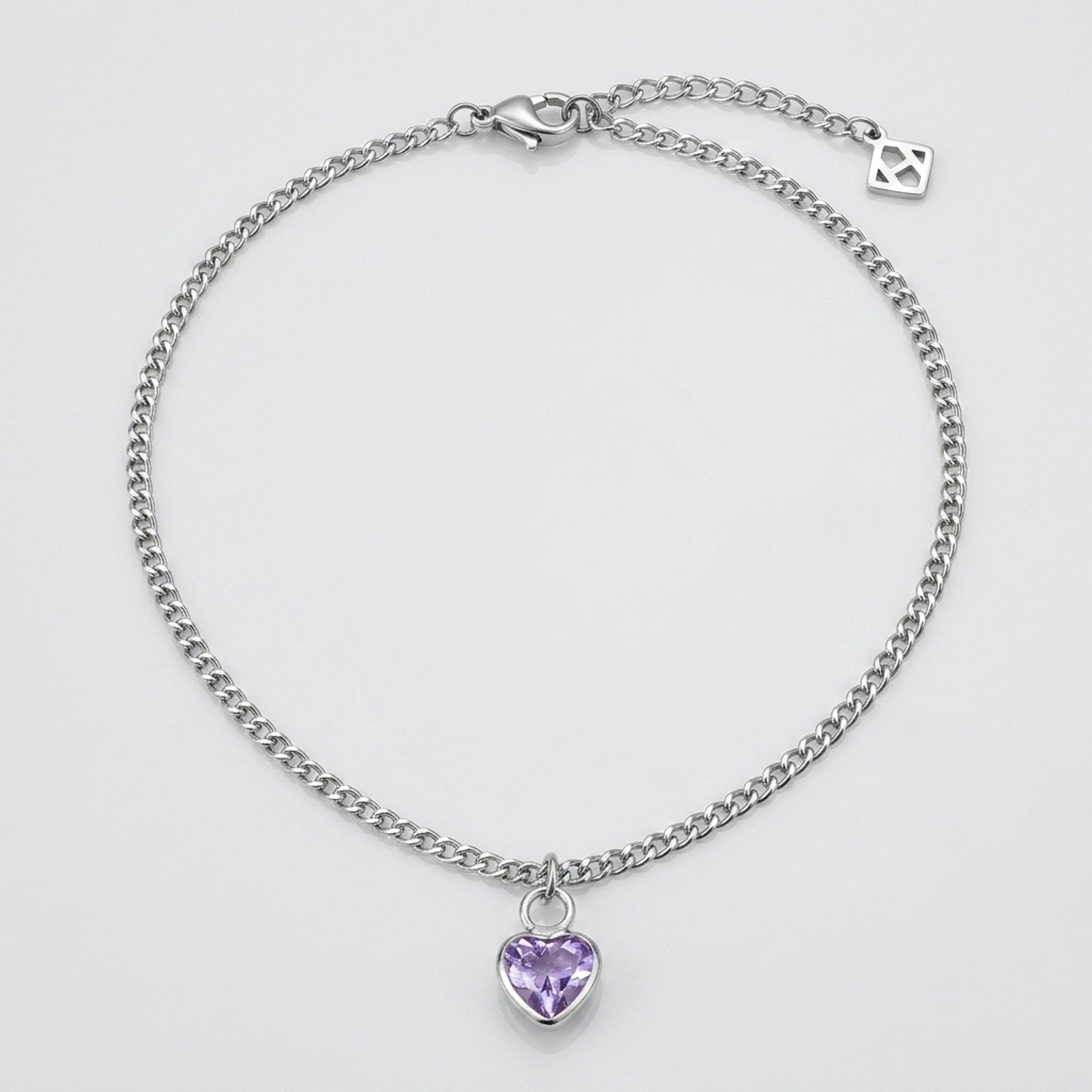 Purple Heart Charm Necklace & Bracelet