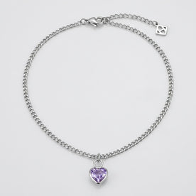 Purple Heart Charm Necklace & Bracelet