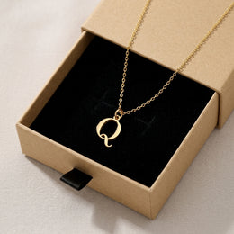 Q Necklace | Initial & Letter Q Pendant, Gold & Silver