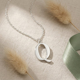 Q Necklace | Initial & Letter Q Pendant, Gold & Silver
