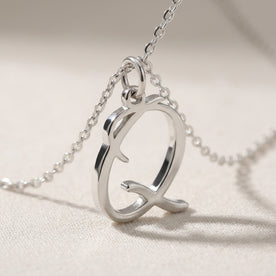 Q Necklace | Initial & Letter Q Pendant, Gold & Silver