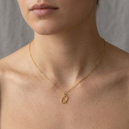 Q Necklace | Initial & Letter Q Pendant, Gold & Silver