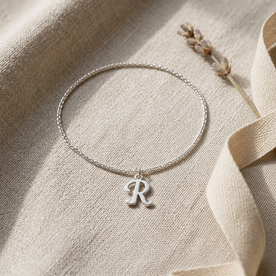 R Bracelet | Initial & Letter R Charm, Gold & Silver