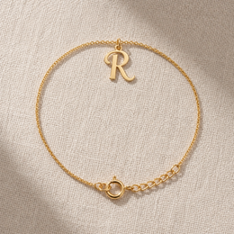 R Bracelet | Initial & Letter R Charm, Gold & Silver
