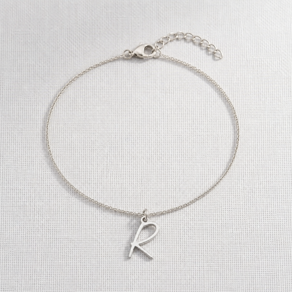 R Bracelet | Initial & Letter R Charm, Gold & Silver