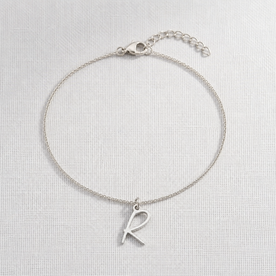R Bracelet | Initial & Letter R Charm, Gold & Silver