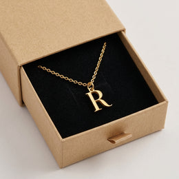 R Necklace | Initial & Letter R Pendant, Gold & Silver