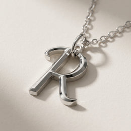 R Necklace | Initial & Letter R Pendant, Gold & Silver