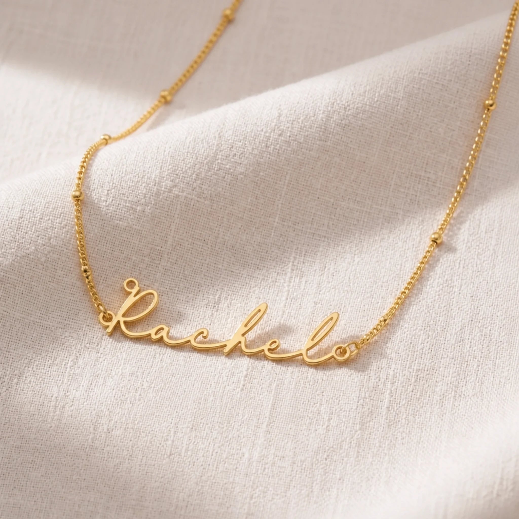 Rachel Name Necklace | 18ct Gold, Silver & Vermeil | Ready to Ship