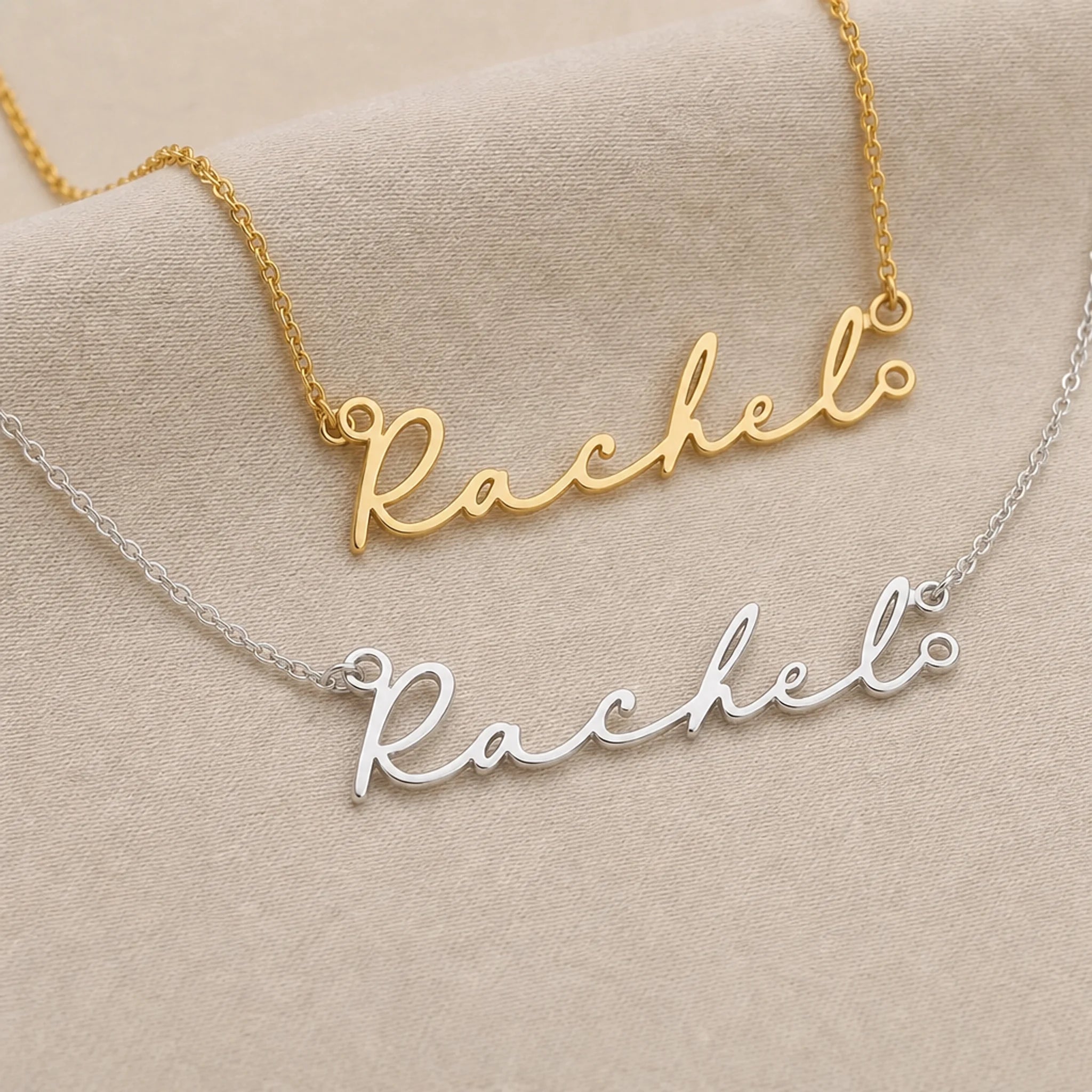 Rachel Name Necklace | 18ct Gold, Silver & Vermeil | Ready to Ship