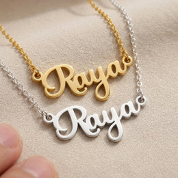 Raya Name Necklace | 18ct Gold, Silver & Vermeil | Ready to Ship