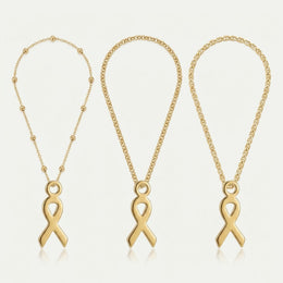 Ribbon Charm Necklace & Bracelet