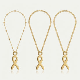 Ribbon Charm Necklace & Bracelet