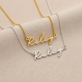 Riley Name Necklace | 18ct Gold, Silver & Vermeil | Ready to Ship