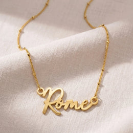 Rome Name Necklace | 18ct Gold, Silver & Vermeil | Ready to Ship