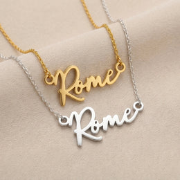 Rome Name Necklace | 18ct Gold, Silver & Vermeil | Ready to Ship