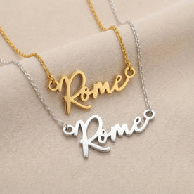 Rome Name Necklace | 18ct Gold, Silver & Vermeil | Ready to Ship
