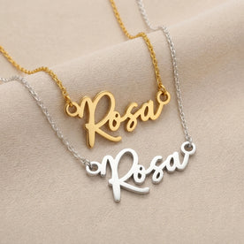 Rosa Name Necklace | 18ct Gold, Silver & Vermeil | Ready to Ship