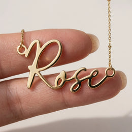 Rose Name Necklace | 18ct Gold, Silver & Vermeil | Ready to Ship