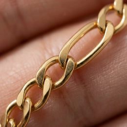 Round & Oval Link Chain Necklace in 18k Yellow Gold & 925 Sterling Silver
