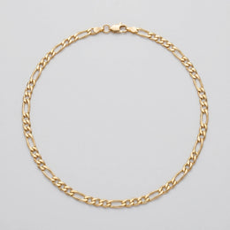 Round & Oval Link Chain Necklace in 18k Yellow Gold & 925 Sterling Silver