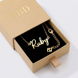 Ruby Name Necklace | 18ct Gold, Silver & Vermeil | Ready to Ship